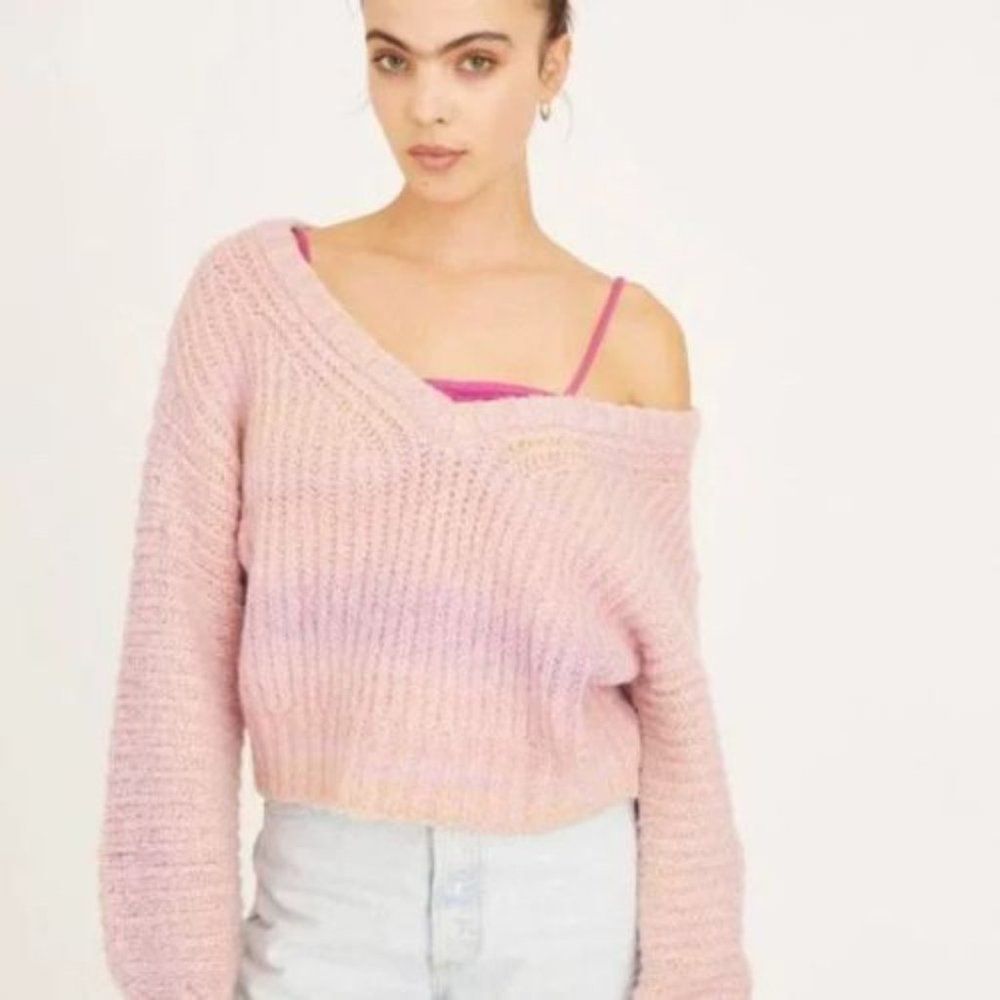 NWT Urban Outfitters Cassia Space-Dye V-Neck Sweater | XL